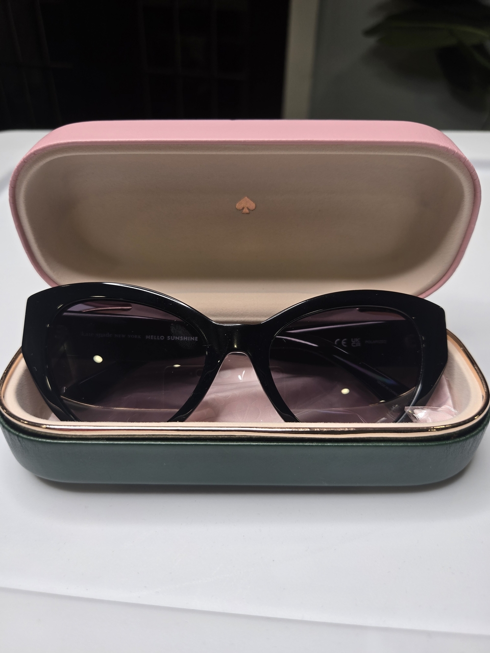 kate spade Black Cat-Eye Sunglasses with Gradient Smoke Lenses